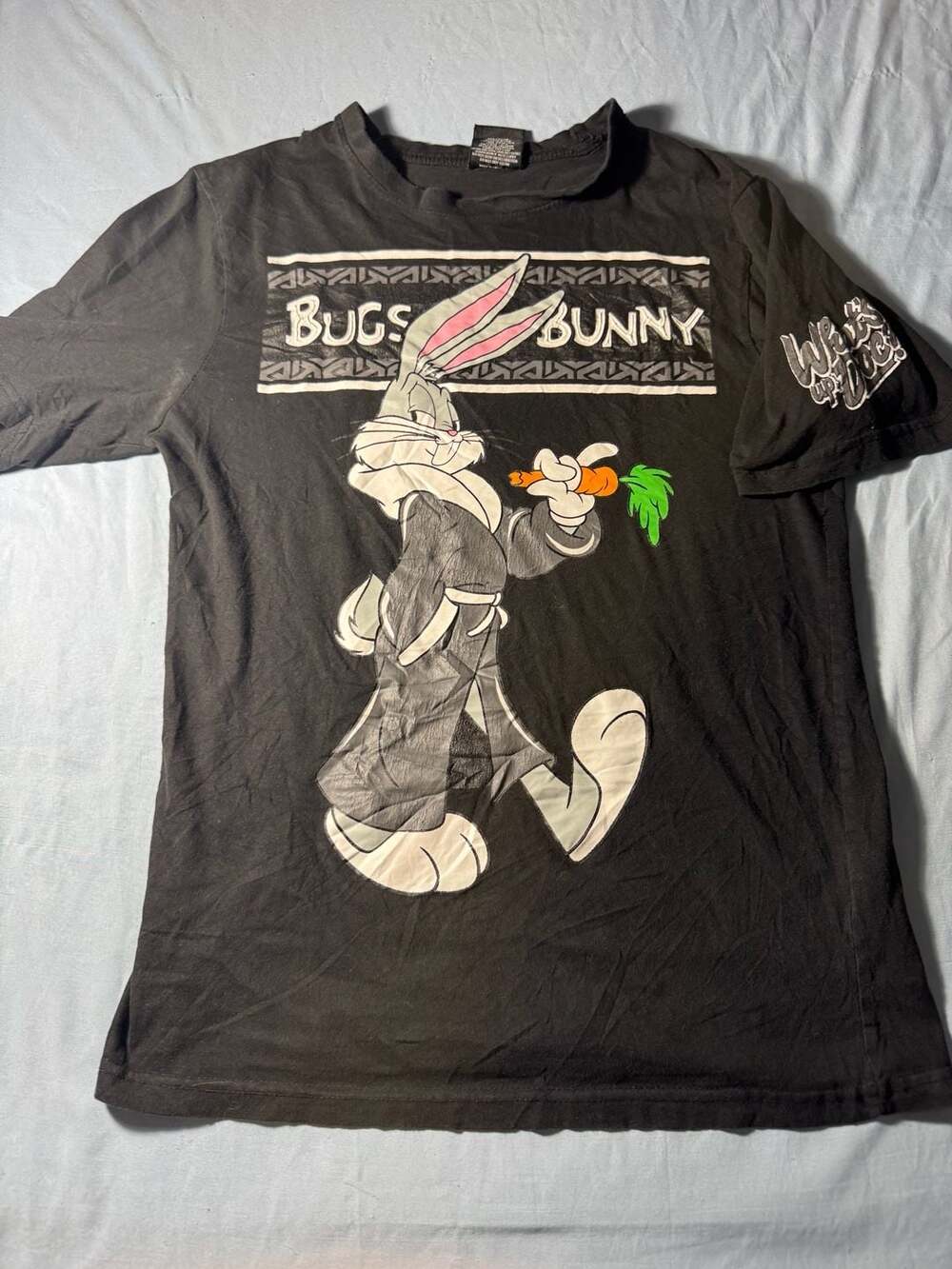 Looney Tunes Bugs Bunny Graphic T-Shirt Size L Black